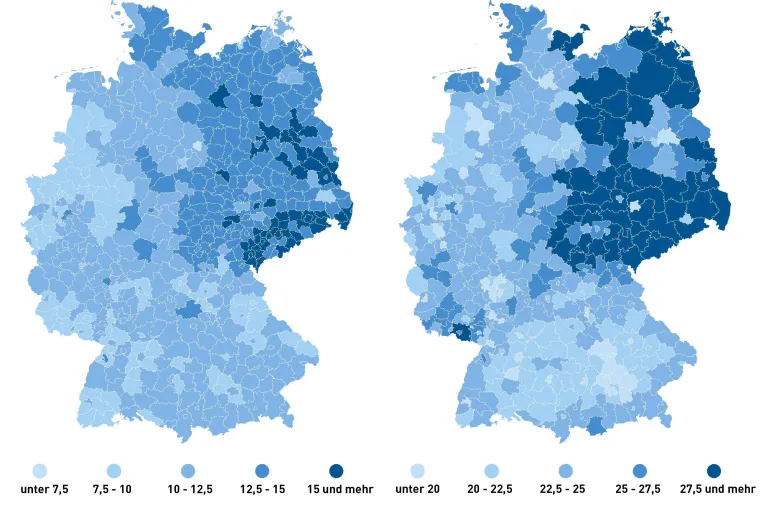 Bild: Neuer Datensatz zeigt: Alterung in Ostdeutschland schritt bereits vor 60 Jahren schneller voran