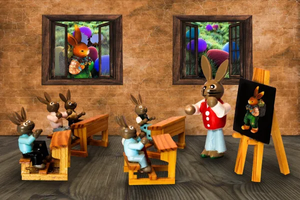 Bild: Der Osterhase verschenkt heuer Bildung!