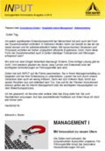 Bild: VON BONIN Management Information INPUT 2-2015