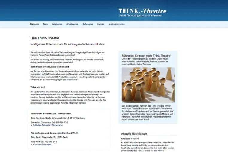 Think-Theatre relauncht Website - Erweitertes Angebot zum Thema Krisenkommunikation Bild: Think-Theatre relauncht Website - Erweitertes Angebot zum Thema Krisenkommunikation