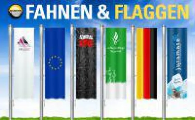 Bild: Blickfang-Faktor: Individuelle Fahnen für Firmen, Vereine und Gemeinden - günstige Neu- und Ersatz-Beflaggung
