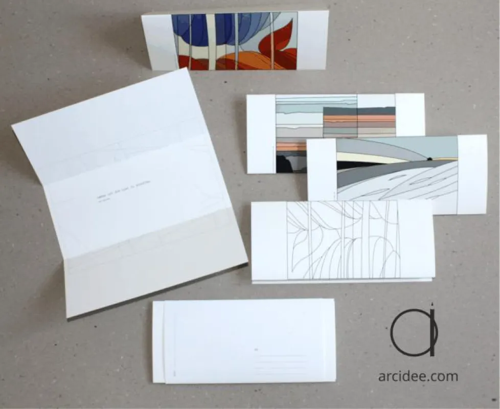 die arcidee-grusskarten , studio-druck oder zum selbst ausmalen