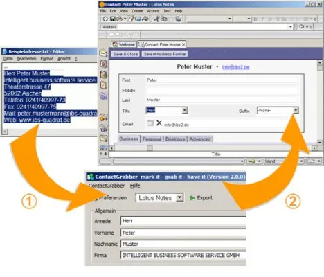 Bild: ContactGrabber: Einzelne Adressen gezielt per Mausklick sammeln, kontrollieren, speichern