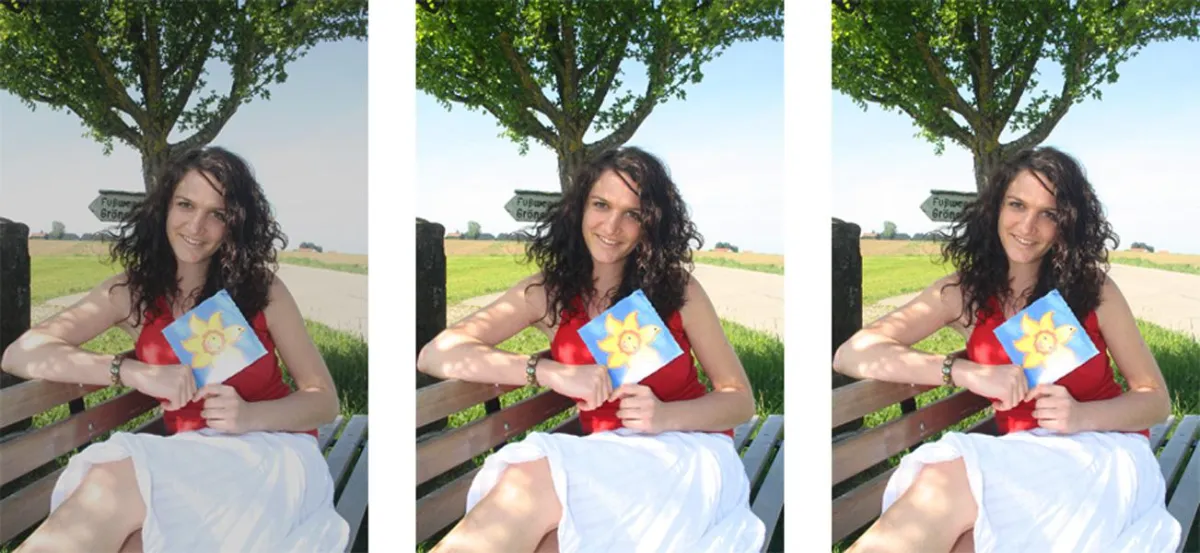 Welches Druckergebnis ist besser? links: konventionell | mitte: Referenz | rechts: optimiert