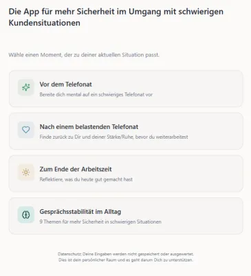 KI-erstellte Plattform für mentale Resilienz im Kundenservice: Die SUSI-IFM-App Bild: KI-erstellte Plattform für mentale Resilienz im Kundenservice: Die SUSI-IFM-App