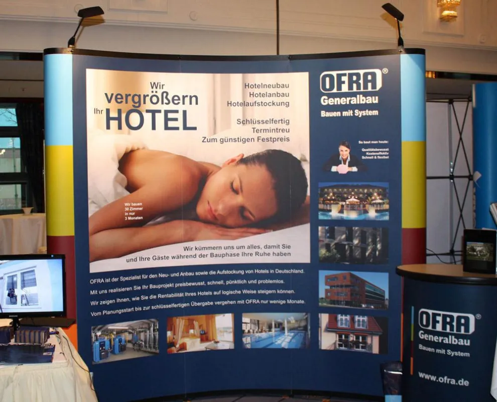 Der Messestand der Fa. OFRA machte Hoteliers neugierig