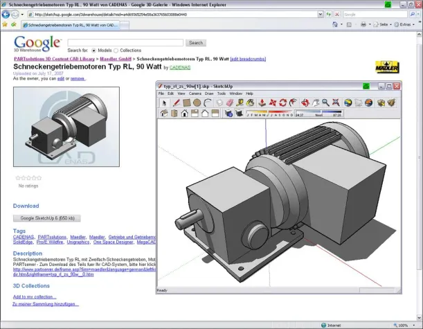 Bild: CADENAS veröffentlicht die Google Sketchup 3D Teilebibliothek