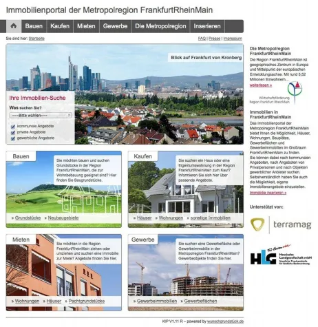 Metropolregion FrankfurtRheinMain startet eigenes Immobilienportal Bild: Metropolregion FrankfurtRheinMain startet eigenes Immobilienportal
