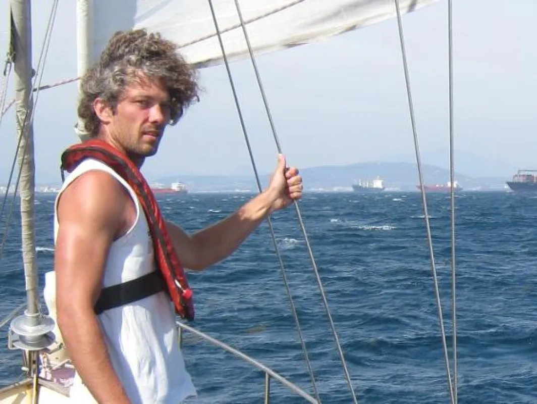 Timo Peters in der Straße von Gibraltar