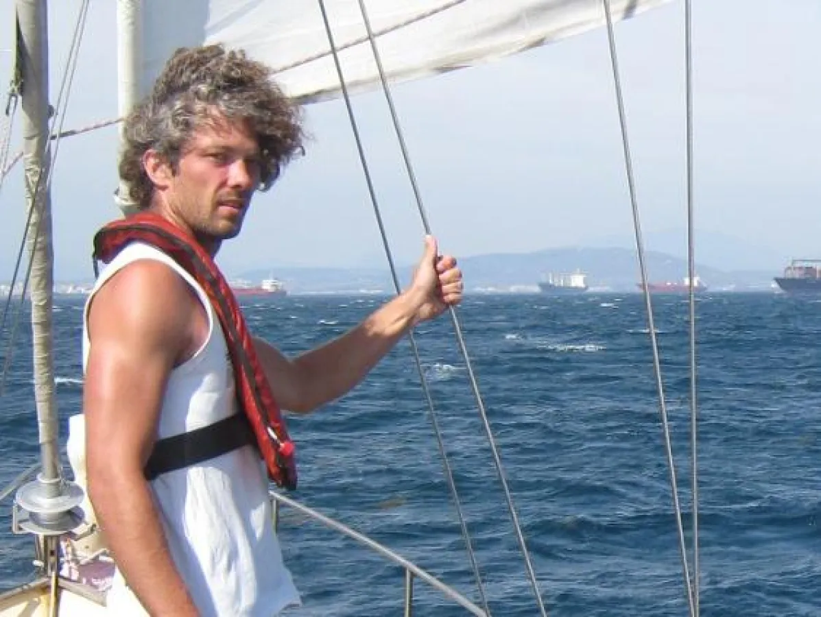 Timo Peters in der Straße von Gibraltar