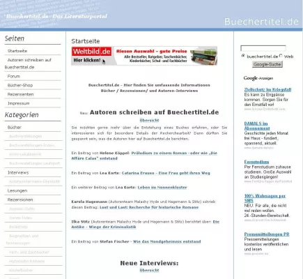 Bild: Mehr als nur Bücherrezensionen - buechertitel.de