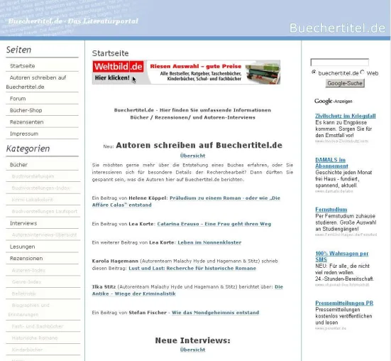 Mehr als nur Bücherrezensionen - buechertitel.de Bild: Mehr als nur Bücherrezensionen - buechertitel.de