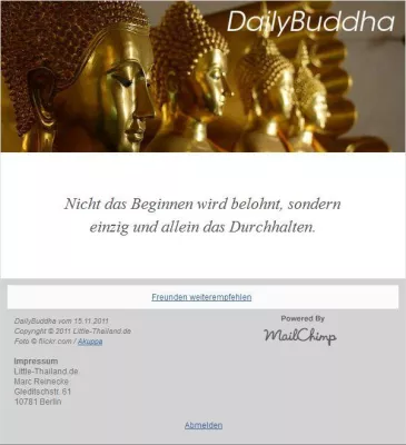 Bild: Den Alltag bereichern: “DailyBuddha” bringt moderne Ideen des Buddhismus per E-Mail nach Hause