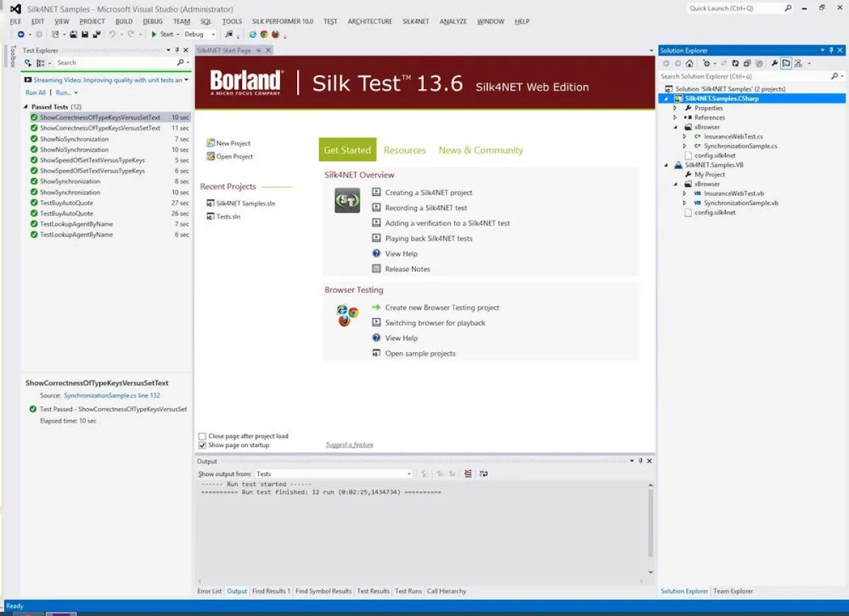 Neu: Silk Test speziell für Web-Applikationen (Quelle/Screenshot: Micro Focus)