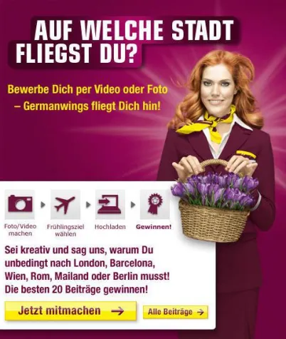 denkwerk und Germanwings wecken Frühlingsgefühle auf facebook Bild: denkwerk und Germanwings wecken Frühlingsgefühle auf facebook
