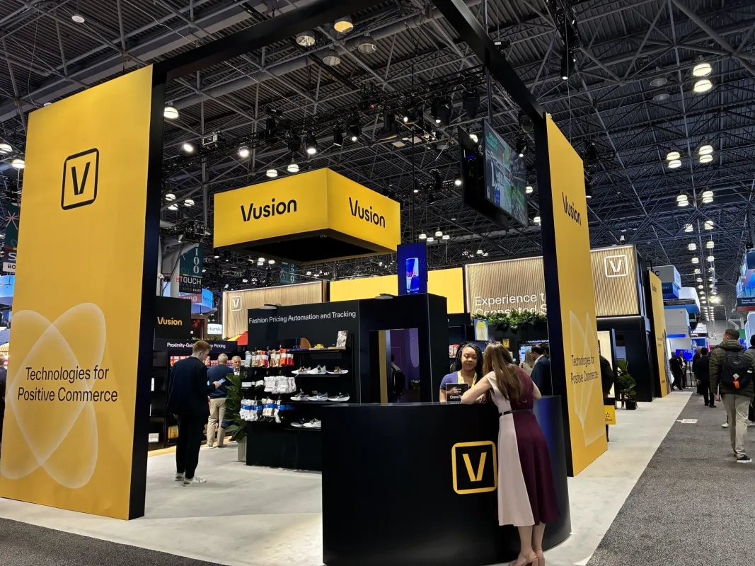 Vusion mit ihrem neuen Branding auf der NRF 2026 in New York City. 