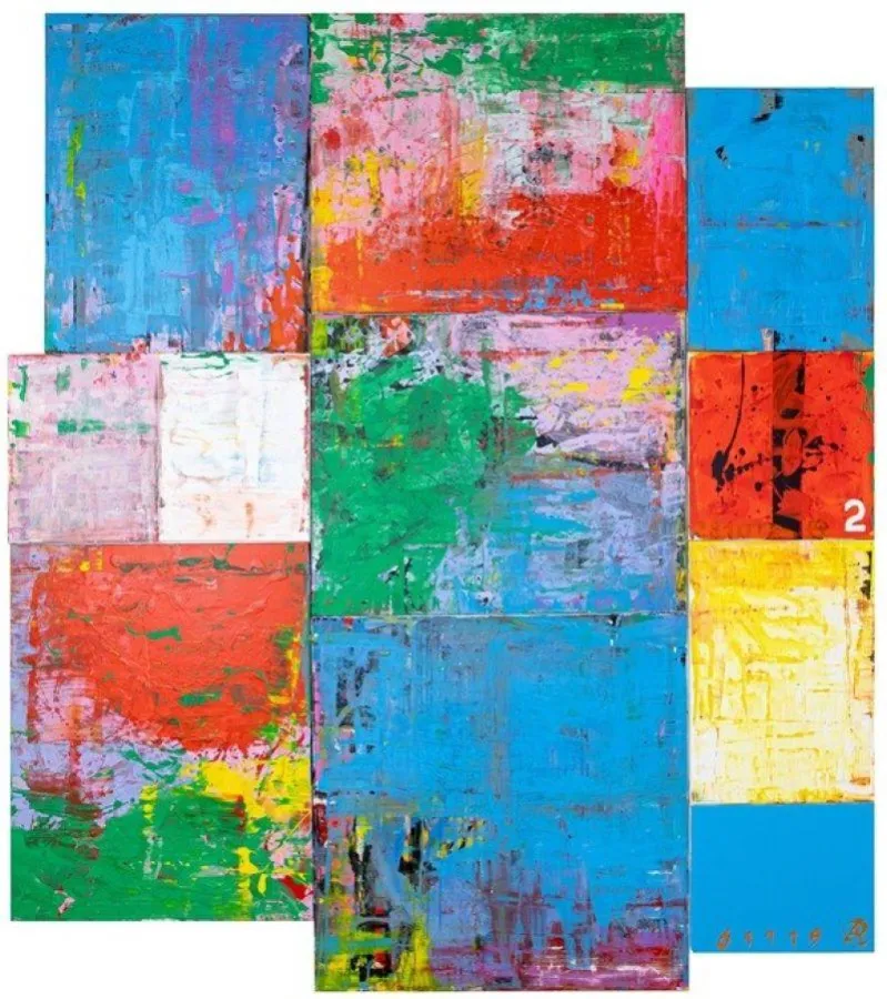 Achim Freyer, Aus weiter Ferne, Acryl auf Leinwand, 11-teilig 260x230cm Foto: Burghard Engel