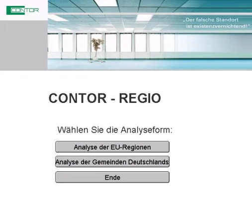 Bild: CONTOR-REGIO: Noch 8 Wochen: Standortanalyse-online aller Gemeinden Deutschlands oder aller EU-Regionen