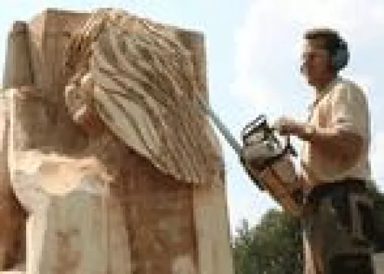 Bild: Dübener Heide - Bester Kettensägenkünstler ermittelt und neues Köhlerliesel