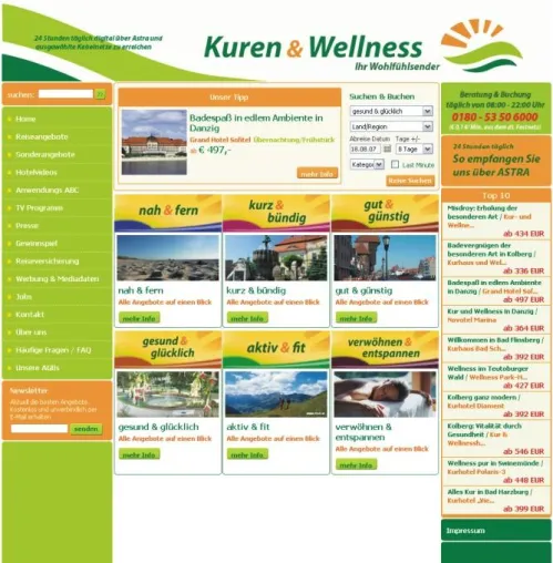 „Kuren & Wellness“ überzeugt mit Internetpräsenz Bild: „Kuren & Wellness“ überzeugt mit Internetpräsenz