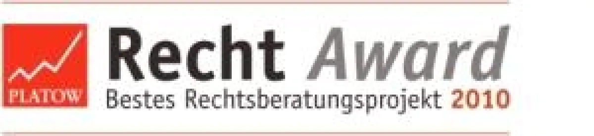 Logo Platow Recht Award „Bestes Rechtsberatungsprojekt 2010“