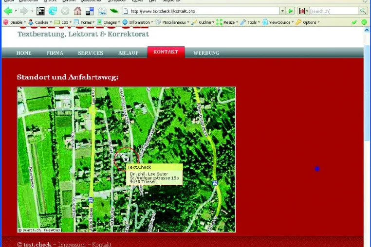 Bild: map.search.ch für die eigene Website