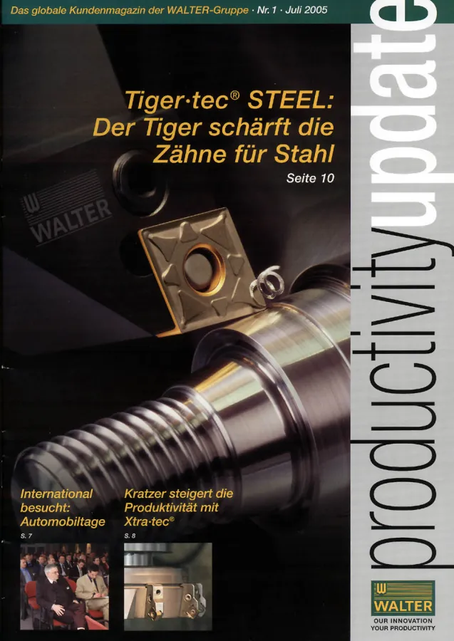 Lag auf der EMO in Hannover aus: das Kundenmagazin „productivity update“ der WALTER AG. (Bild: WALTER AG)