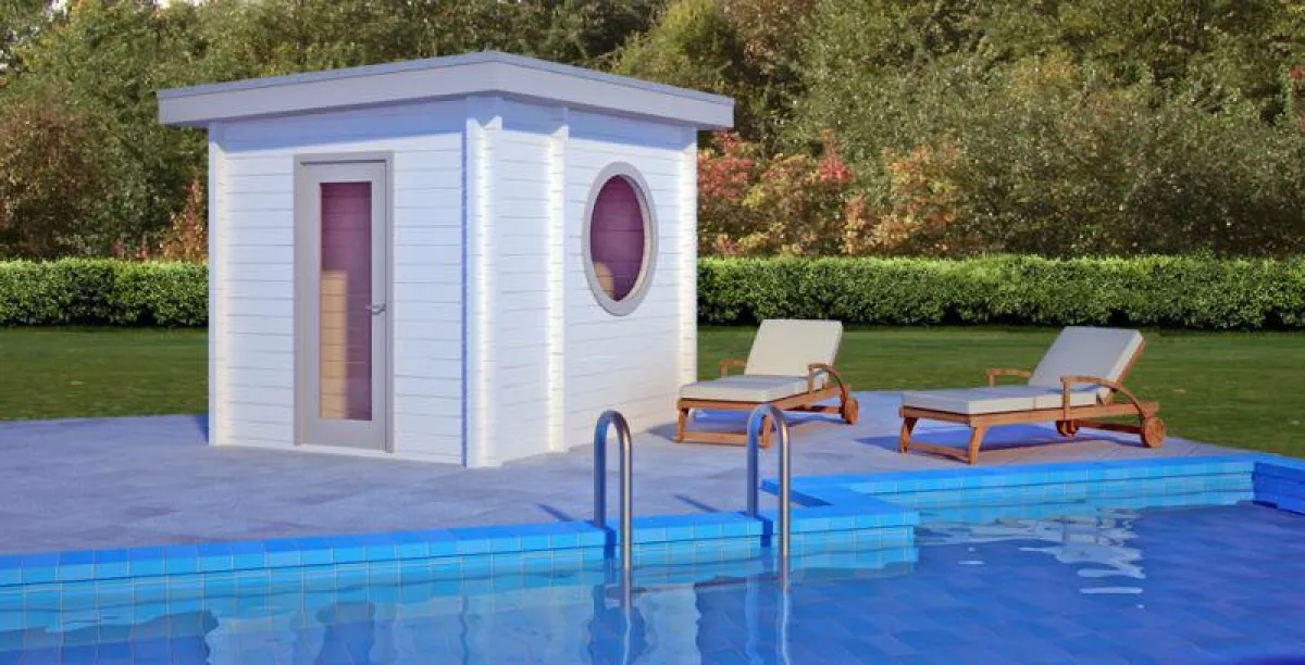 Das Modell Holborn verleiht mit seinen 7,2 qm jedem Garten ein besonderes Wellness-Flair.