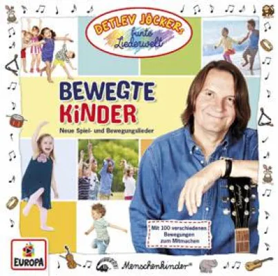 Bild: Bewegte Kinder im Sauseschritt. Detlev Jöcker macht mit neuem Album und hochkarätigen Musikern Kinder fit