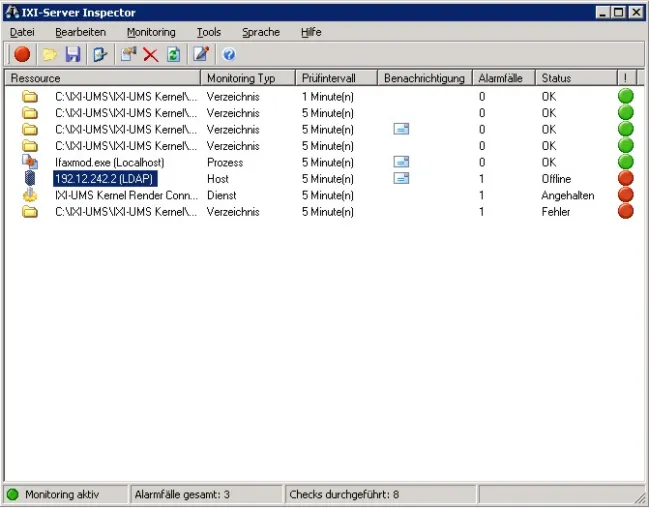 Monitoringtool für IXI-UMS - IXI-Server Inspector überwacht automatisch Unified Messaging-Funktionen Bild: Monitoringtool für IXI-UMS - IXI-Server Inspector überwacht automatisch Unified Messaging-Funktionen