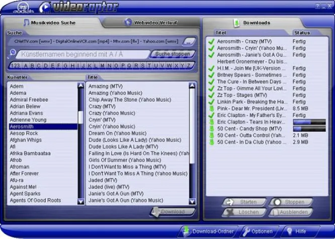 Bild: Neue PC Software Videoraptor versorgt Musikfreunde kostenlos mit Musikvideos,  Musikdateien und Videoclips