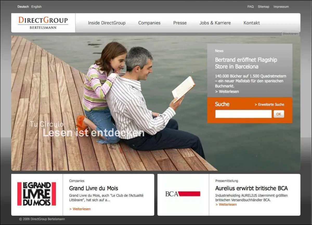 Neue Website der DirectGroup Bertelsmann