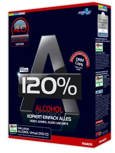 FRANZIS bringt neue ALCOHOL 120% Black & Bloody Edition Bild: FRANZIS bringt neue ALCOHOL 120% Black & Bloody Edition
