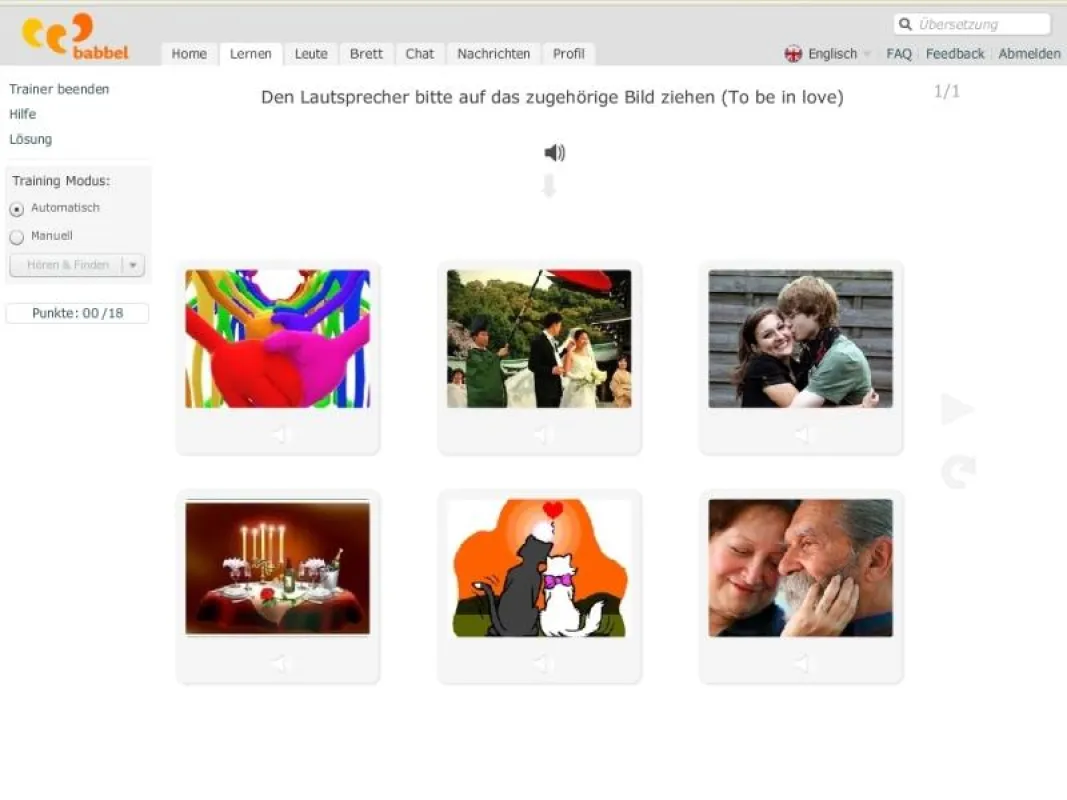 Babbel Online-Übung
