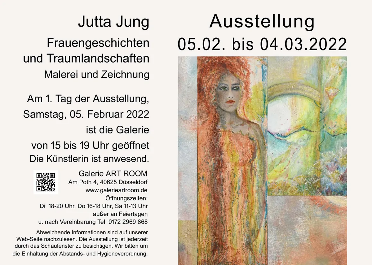 „FRAUENGESCHICHTEN UND TRAUMLANDSCHAFTEN“ in Düsseldorf-Gerresheim - Malerei und Zeichnung von Jutta (© Galerie-ARTROOM-Jutta Jung)
