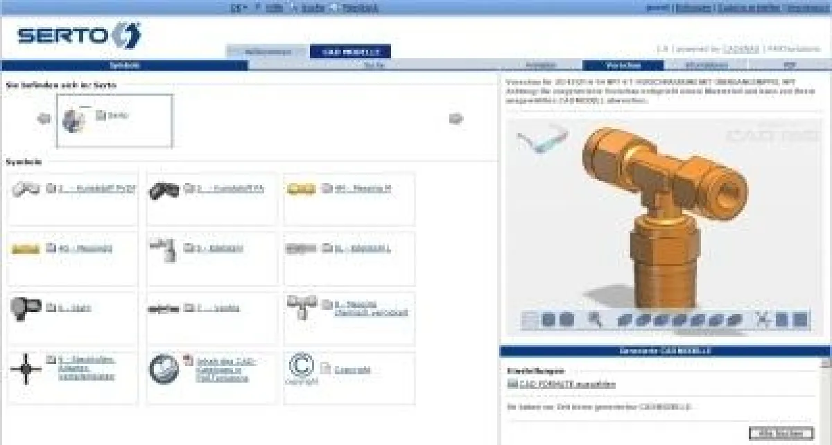 Die neue Version des 3D CAD Downloadportals PARTcommunity der SERTO AG.