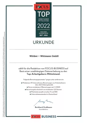 Bild: Wittker + Wittmann ist TOP-Arbeitgeber Mittelstand