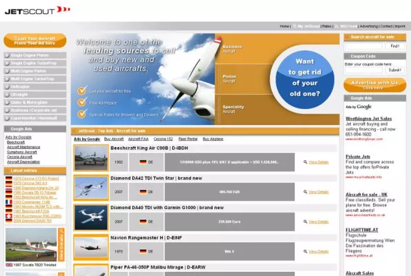 Bild: JetScout - Neuer Marktplatz für Flugzeuge