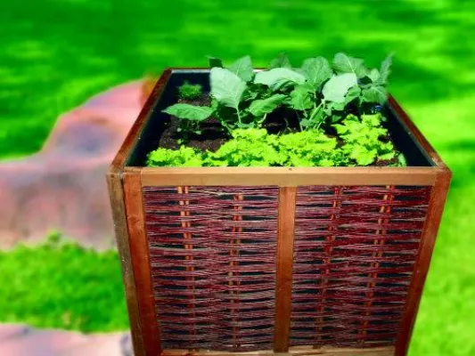 Bild: Neu auf dem Markt: Hochbeet aus Weide als praktischer Bausatz