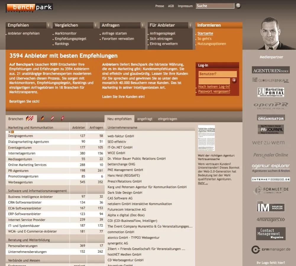 Benchpark Startseite