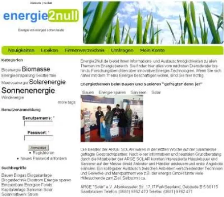 Bild: Energie2null.de Portal für neue und alternative Energien, Energiesparen uvm.