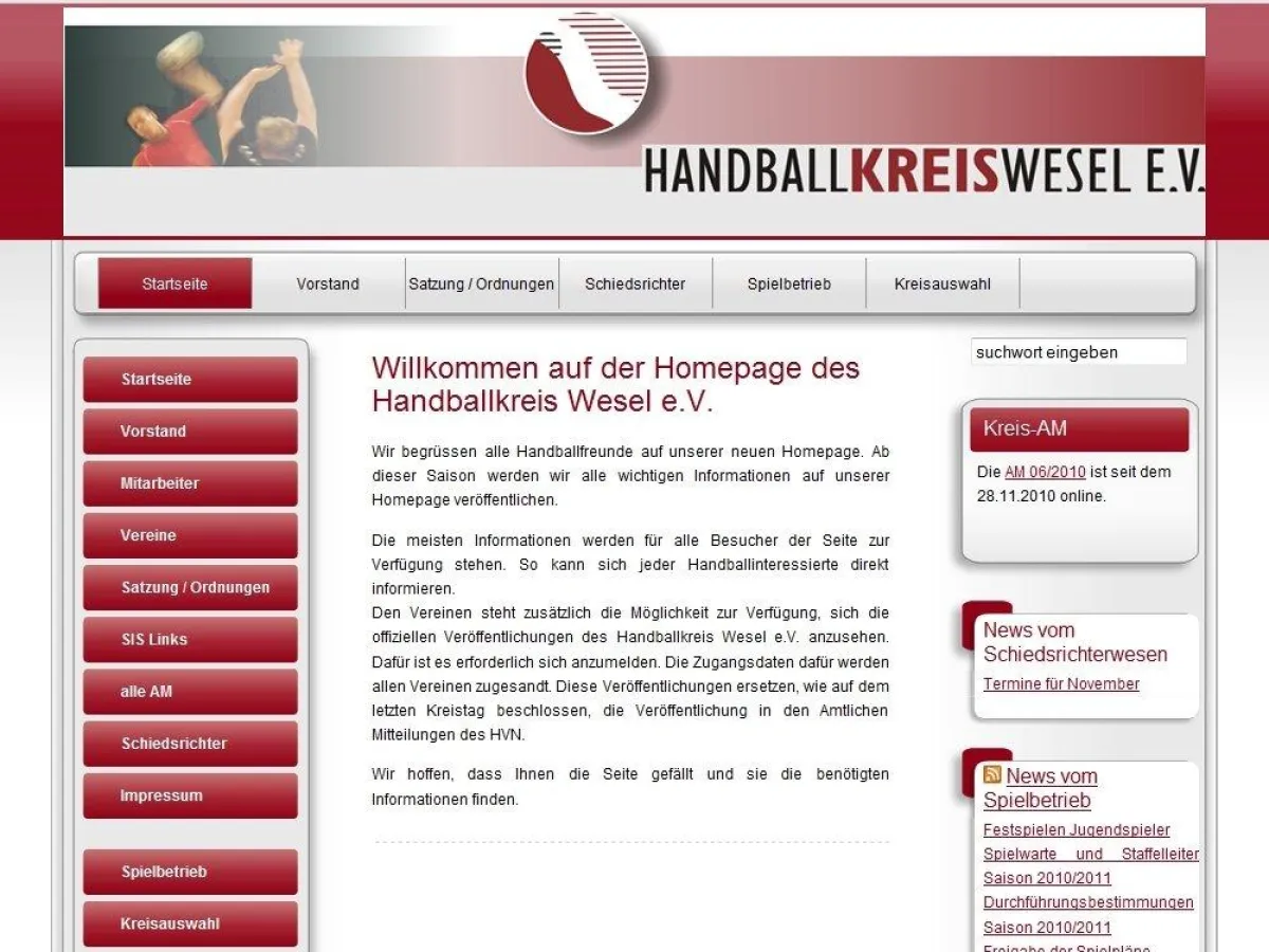 Die neue Internetseite des Weseler Handballkreises