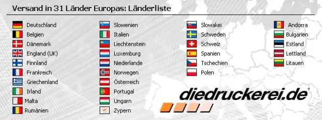 Bild: diedruckerei.de weitet den Service aus – Versand von Drucksachen jetzt in 31 Länder Europas