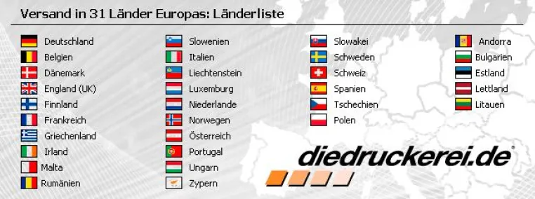 Bild: diedruckerei.de weitet den Service aus – Versand von Drucksachen jetzt in 31 Länder Europas