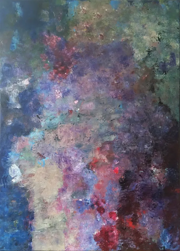 Daniel Schwarz, Buschwindröschen, 180 x 130 cm, Öl auf Leinwand (© Junge Kunst Berlin)