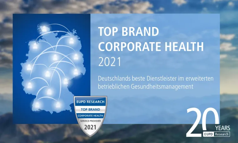Bild: Die besten Dienstleister in Deutschland mit Qualitätssiegel Top Brand Corporate Health 2021 ausgezeichnet