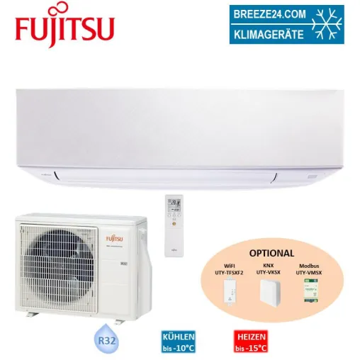 Bild: Klimaanlagen-Set von Fujitsu ASYG 12KETA Wandgerät Desing eco + AOYG 12KETA für 1 Zimmer mit 35 m²