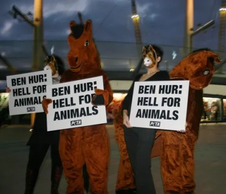 Bild: Gefährliche Pferdestunts bei „Ben Hur Live“ / PETA kritisiert mangelnde Transparenz bei den Tierdressuren