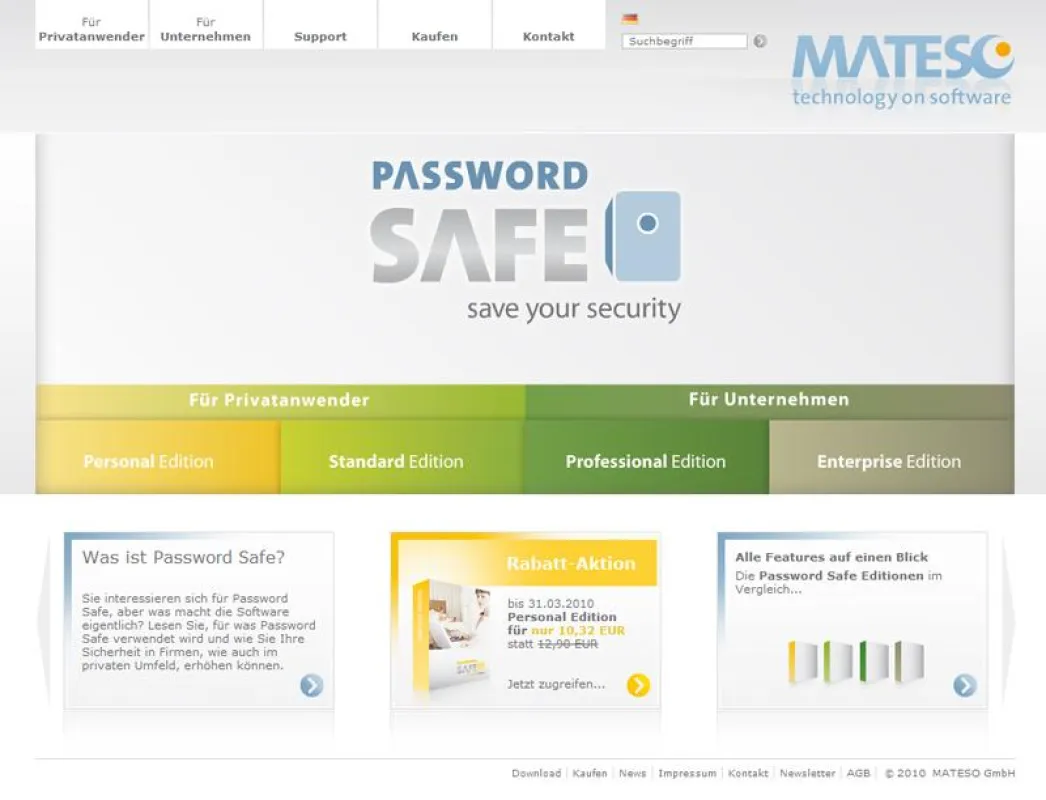 Startseite www.passwordsafe.de