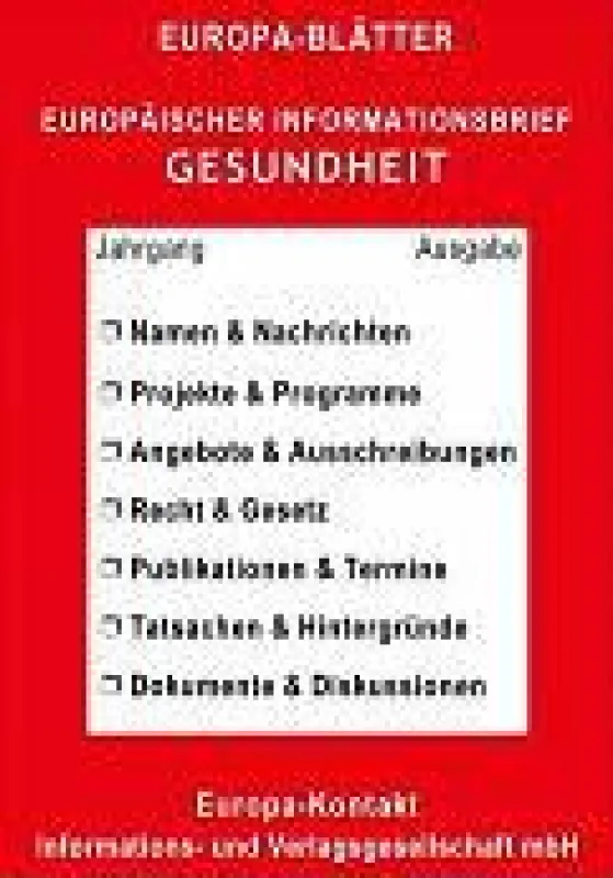 Europäischer Informationsbrief Gesundheit
